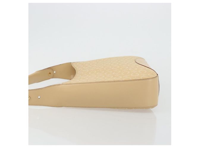 Céline Borsa a Spalla in Tela Macadam C di CELINE Beige Oro Auth ka3948 D'oro - vista 4