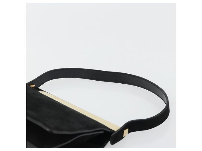 Bolsa de Mão GUCCI Camurça Preta Dourada 001 2058 1928 0 Auth yk20276 Preto Dourado - vista 14