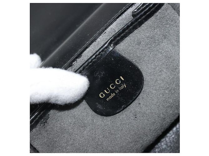Bolsa de Mão GUCCI Camurça Preta Dourada 001 2058 1928 0 Auth yk20276 Preto Dourado - vista 19
