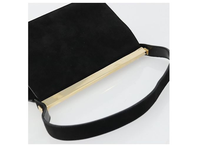 Bolsa de Mão GUCCI Camurça Preta Dourada 001 2058 1928 0 Auth yk20276 Preto Dourado - vista 6