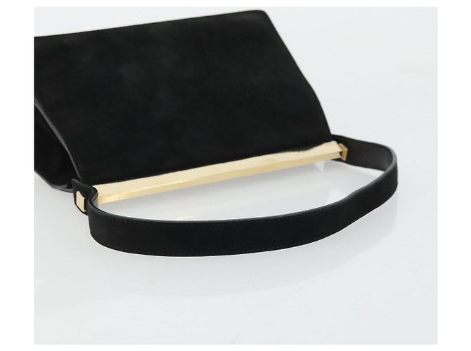 Bolsa de Mão GUCCI Camurça Preta Dourada 001 2058 1928 0 Auth yk20276 Preto Dourado - vista 7