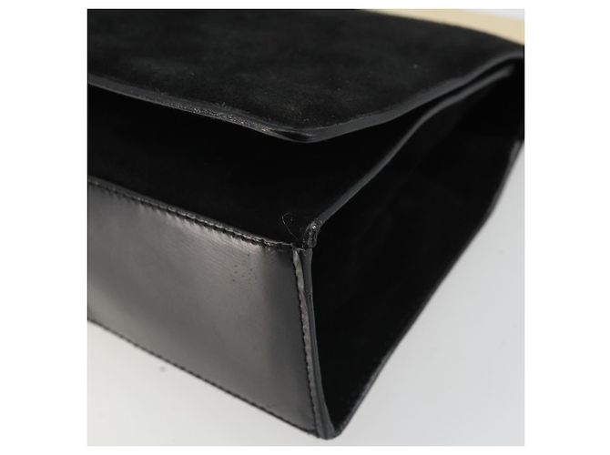 Bolsa de Mão GUCCI Camurça Preta Dourada 001 2058 1928 0 Auth yk20276 Preto Dourado - vista 8