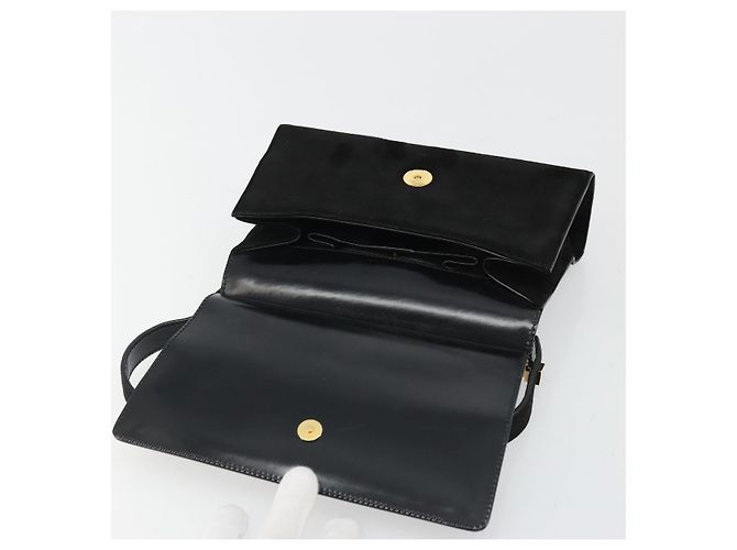 Bolsa de Mão GUCCI Camurça Preta Dourada 001 2058 1928 0 Auth yk20276 Preto Dourado - vista 9