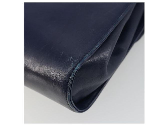 Borsa a Spalla Gancini in Pelle Salvatore Ferragamo Blu Navy Oro Auth YKZ1104 - vista 15