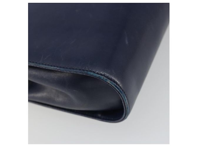 Borsa a Spalla Gancini in Pelle Salvatore Ferragamo Blu Navy Oro Auth YKZ1104 - vista 16