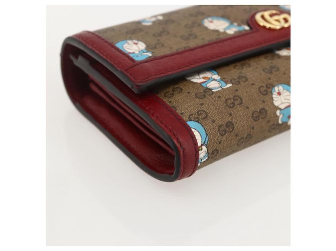 GUCCI Micro GG Supreme Doraemon Long Wallet PVC Beige Oro 647786 Auth 175793A Dorado - vista 14