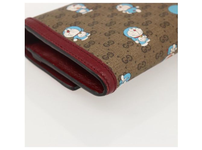 GUCCI Micro GG Supreme Doraemon Long Wallet PVC Beige Oro 647786 Auth 175793A Dorado - vista 16