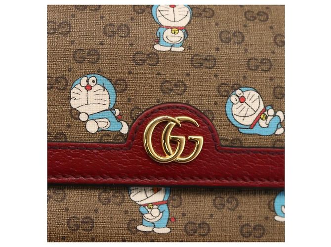GUCCI Micro GG Supreme Doraemon Long Wallet PVC Beige Oro 647786 Auth 175793A Dorado - vista 17