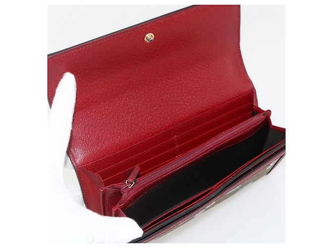GUCCI Micro GG Supreme Doraemon Long Wallet PVC Beige Oro 647786 Auth 175793A Dorado - vista 8