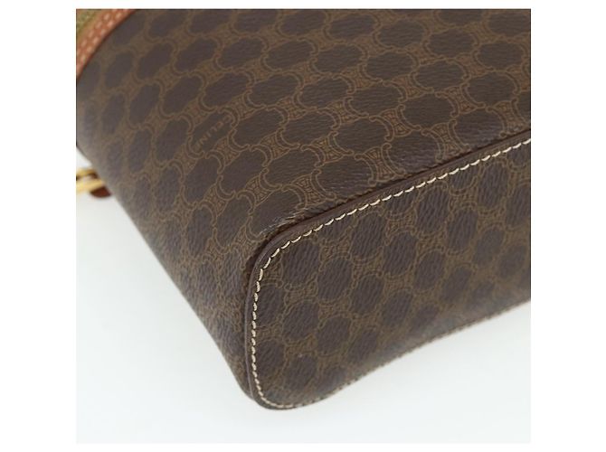 Céline Borsa a mano Vanity in tela Macadam CELINE PVC marrone oro Auth ka3955 D'oro - vista 15