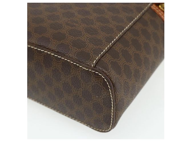Céline Borsa a mano Vanity in tela Macadam CELINE PVC marrone oro Auth ka3955 D'oro - vista 16