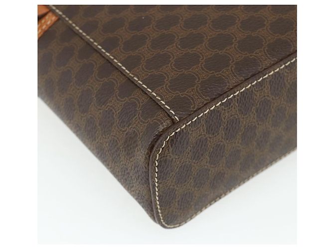 Céline Borsa a mano Vanity in tela Macadam CELINE PVC marrone oro Auth ka3955 D'oro - vista 17