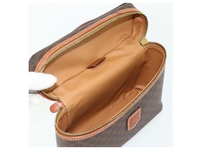 Céline Borsa a mano Vanity in tela Macadam CELINE PVC marrone oro Auth ka3955 D'oro - vista 18