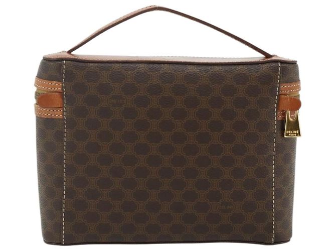 Céline Borsa a mano Vanity in tela Macadam CELINE PVC marrone oro Auth ka3955 D'oro - vista 2