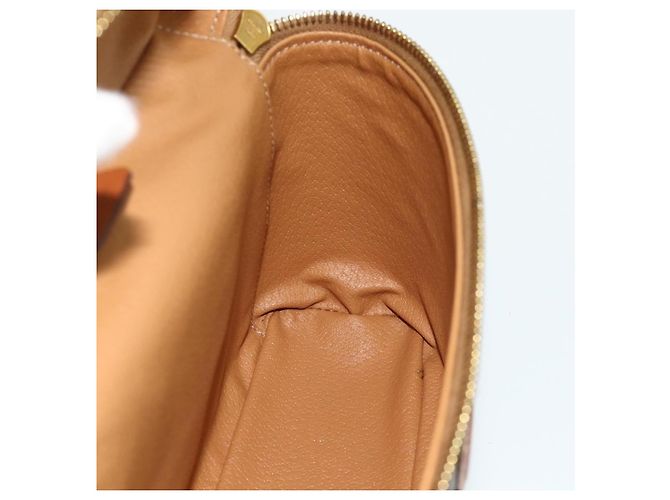Céline Borsa a mano Vanity in tela Macadam CELINE PVC marrone oro Auth ka3955 D'oro - vista 20