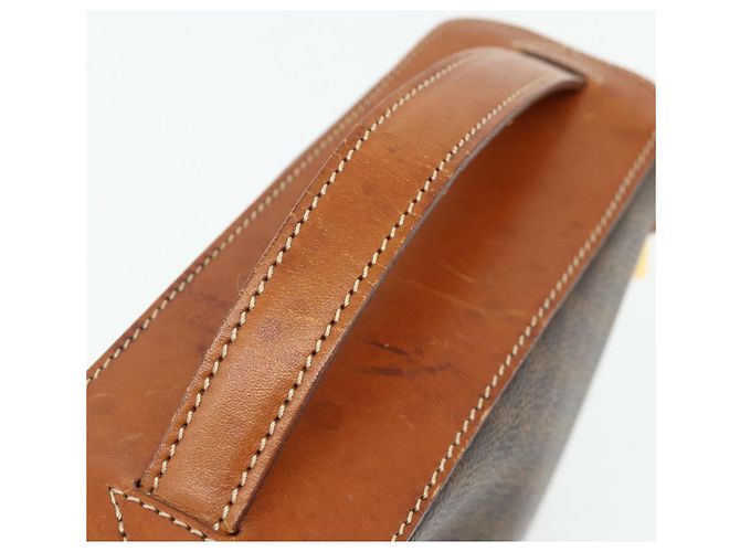 Céline Borsa a mano Vanity in tela Macadam CELINE PVC marrone oro Auth ka3955 D'oro - vista 7