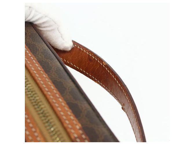 Céline Borsa a mano Vanity in tela Macadam CELINE PVC marrone oro Auth ka3955 D'oro - vista 8