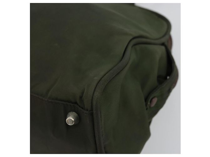 PRADA Borsa a mano in nylon khaki argento autentica 175996 Cachi - vista 14
