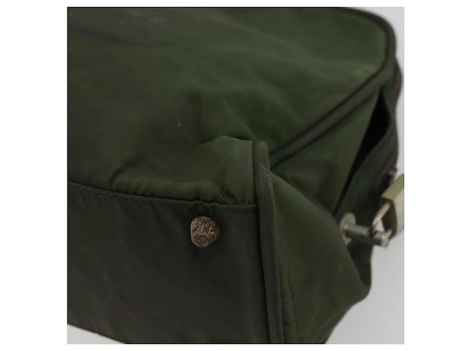 PRADA Borsa a mano in nylon khaki argento autentica 175996 Cachi - vista 16