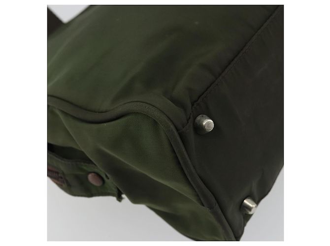 PRADA Borsa a mano in nylon khaki argento autentica 175996 Cachi - vista 17