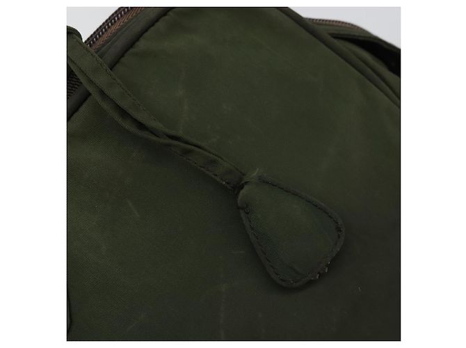 PRADA Borsa a mano in nylon khaki argento autentica 175996 Cachi - vista 19
