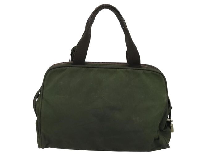 PRADA Borsa a mano in nylon khaki argento autentica 175996 Cachi - vista 2