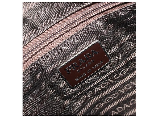 PRADA Borsa a mano in nylon khaki argento autentica 175996 Cachi - vista 20