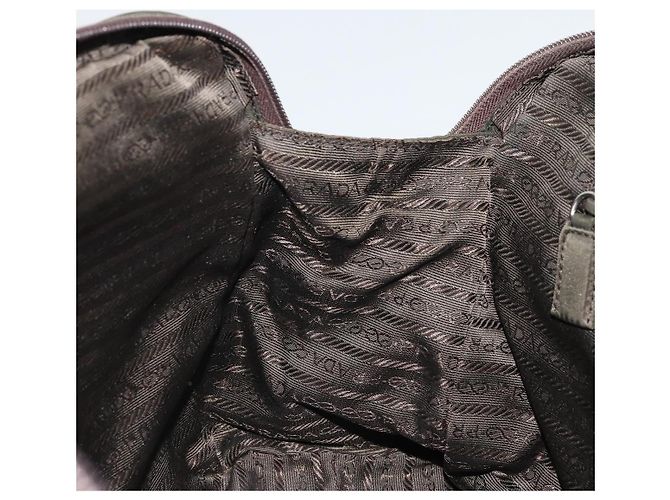 PRADA Borsa a mano in nylon khaki argento autentica 175996 Cachi - vista 22