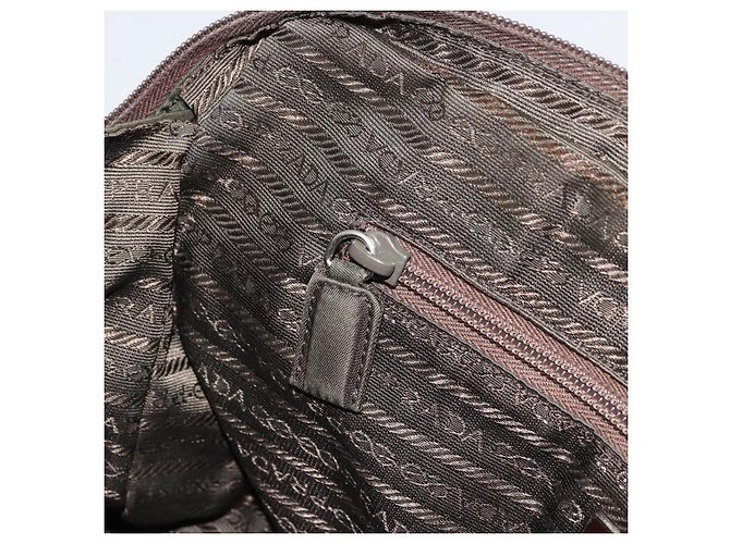 PRADA Borsa a mano in nylon khaki argento autentica 175996 Cachi - vista 23