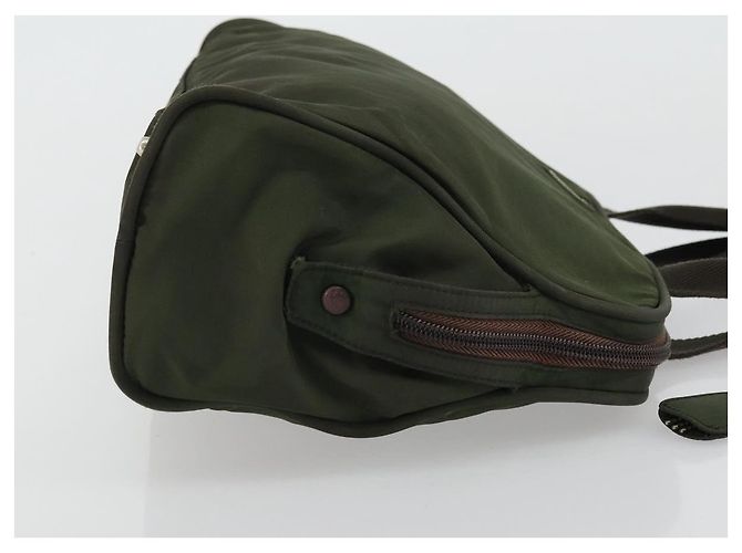 PRADA Borsa a mano in nylon khaki argento autentica 175996 Cachi - vista 3