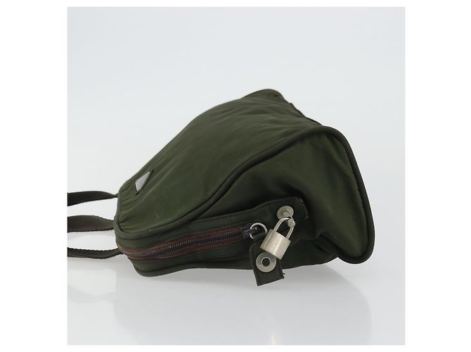 PRADA Borsa a mano in nylon khaki argento autentica 175996 Cachi - vista 4