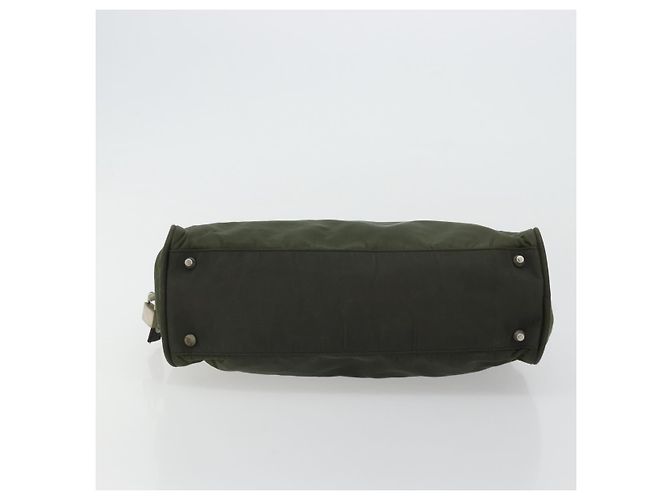 PRADA Borsa a mano in nylon khaki argento autentica 175996 Cachi - vista 5