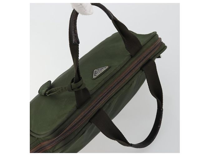 PRADA Borsa a mano in nylon khaki argento autentica 175996 Cachi - vista 6