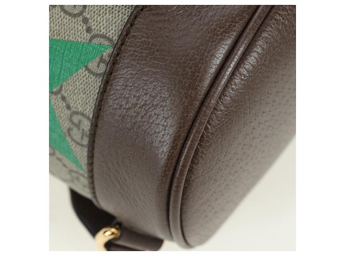 Gucci Zaino interbloccato GG Supreme in PVC beige e oro 674147 Auth YKZ1279M D'oro - view 16