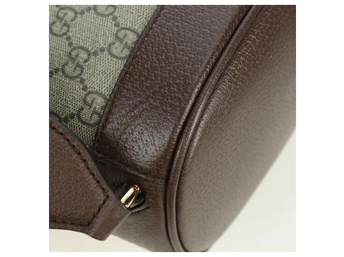 Gucci Zaino interbloccato GG Supreme in PVC beige e oro 674147 Auth YKZ1279M D'oro - view 18