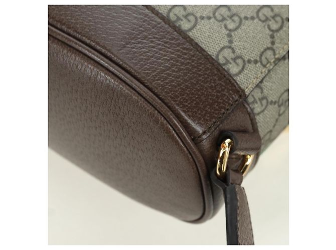 Gucci Zaino interbloccato GG Supreme in PVC beige e oro 674147 Auth YKZ1279M D'oro - view 19