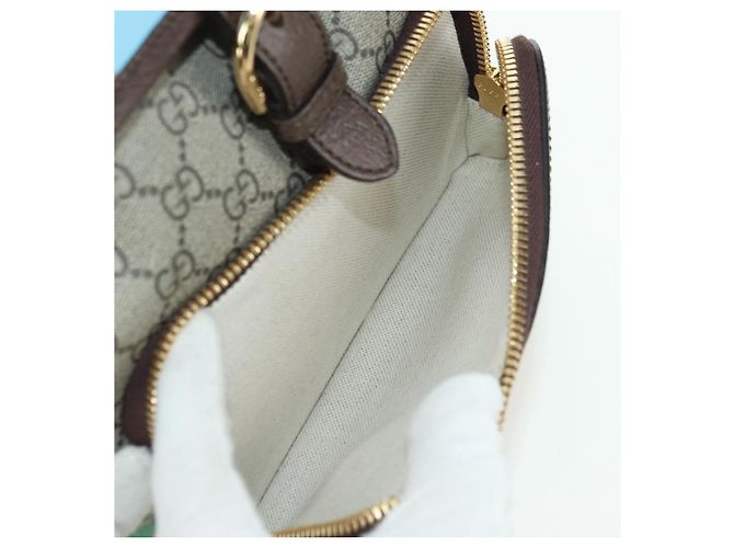 Gucci Zaino interbloccato GG Supreme in PVC beige e oro 674147 Auth YKZ1279M D'oro - view 22