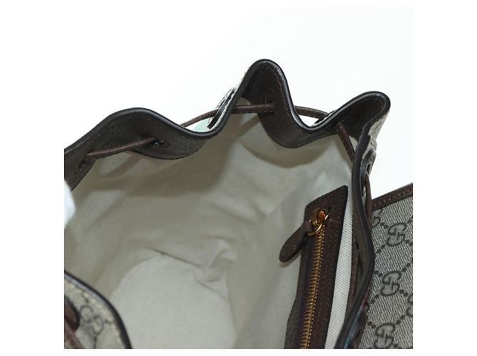 Gucci Zaino interbloccato GG Supreme in PVC beige e oro 674147 Auth YKZ1279M D'oro - view 25