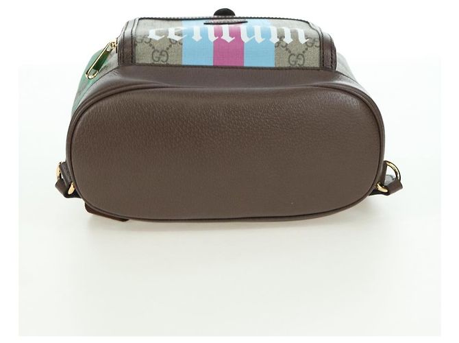 Gucci Zaino interbloccato GG Supreme in PVC beige e oro 674147 Auth YKZ1279M D'oro - view 5
