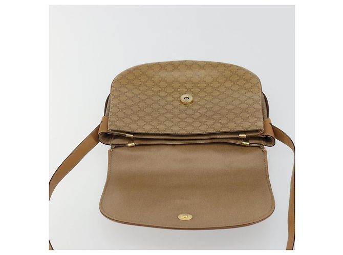 Céline Borsa a Spalla in Tela Macadam CELINE PVC Beige Oro Auth 175973 D'oro - vista 10