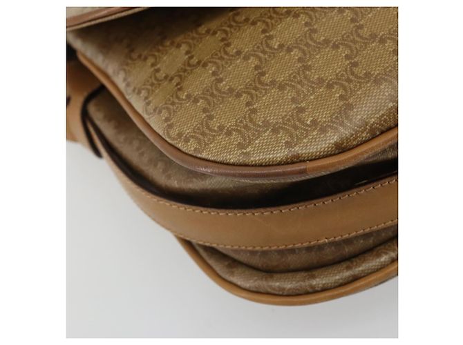 Céline Borsa a Spalla in Tela Macadam CELINE PVC Beige Oro Auth 175973 D'oro - vista 14