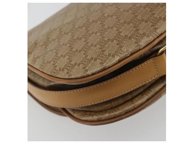 Céline Borsa a Spalla in Tela Macadam CELINE PVC Beige Oro Auth 175973 D'oro - vista 16