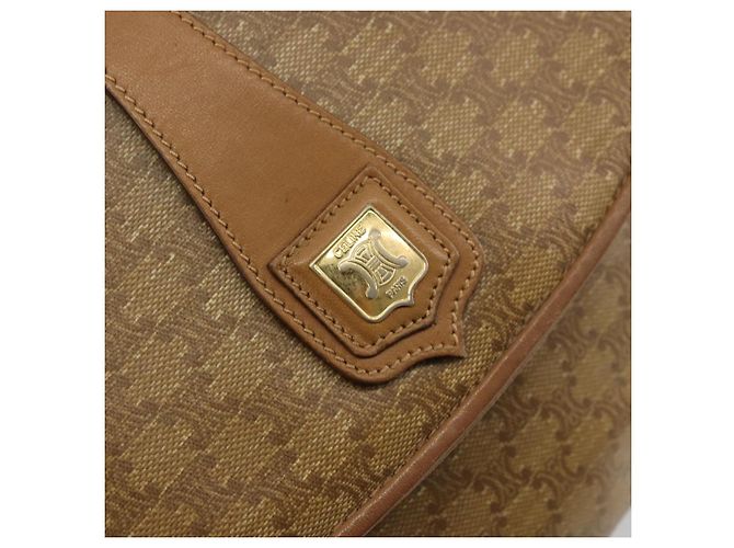 Céline Borsa a Spalla in Tela Macadam CELINE PVC Beige Oro Auth 175973 D'oro - vista 17