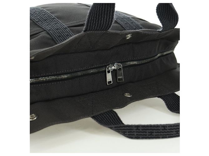 Hermès HERMES Handtasche Her Line MM Canvas Grau Silber Auth 121338 Braun - Ansicht 6