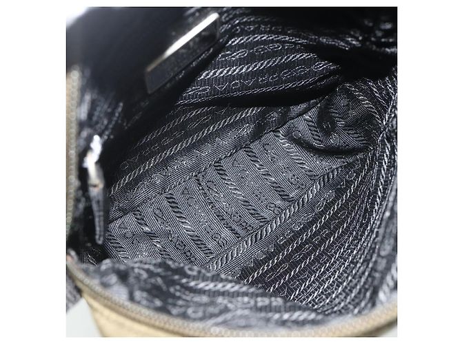 Bolsa de ombro esportiva PRADA em nylon caqui prata autêntica ti3845 - vista 11