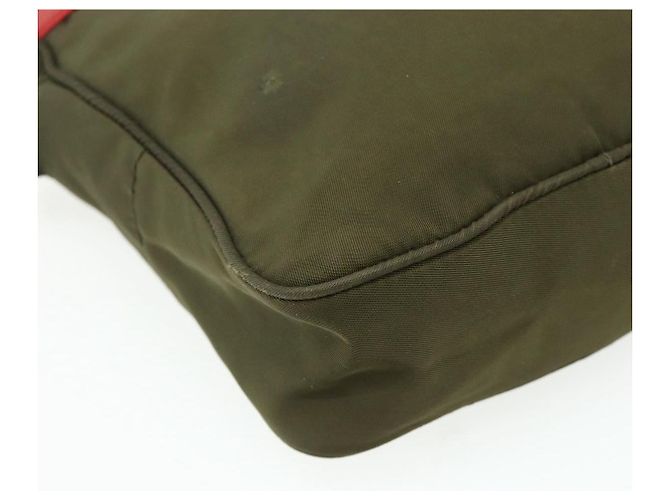 Bolsa de ombro esportiva PRADA em nylon caqui prata autêntica ti3845 - vista 14
