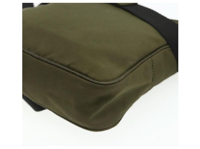 Bolsa de ombro esportiva PRADA em nylon caqui prata autêntica ti3845 - vista 15