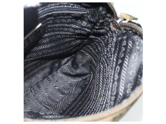 Bolsa de ombro esportiva PRADA em nylon caqui prata autêntica ti3845 - vista 19