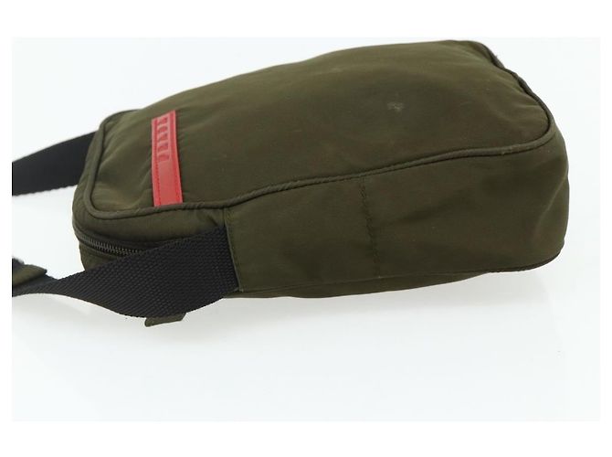 Bolsa de ombro esportiva PRADA em nylon caqui prata autêntica ti3845 - vista 3