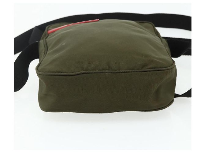 Bolsa de ombro esportiva PRADA em nylon caqui prata autêntica ti3845 - vista 5